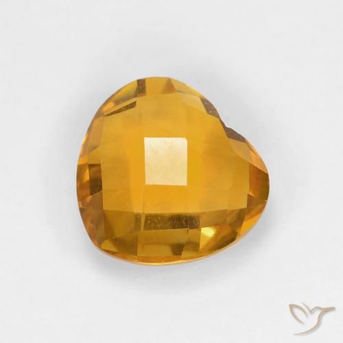1.61ct 자연스러운 다크 골든 황수정, 마음, VVS