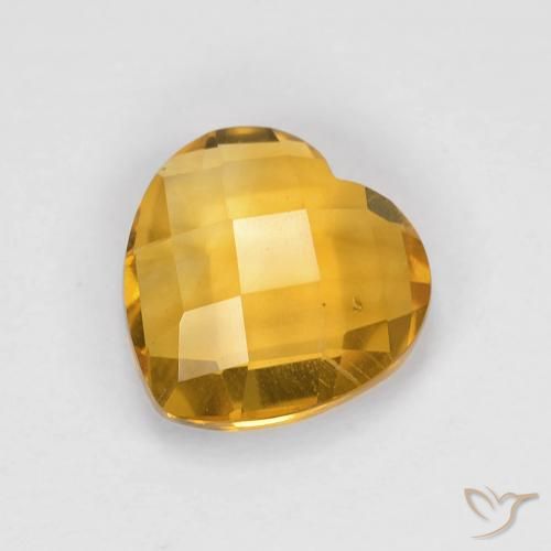 1.66ct 자연스러운 딥 골든 오렌지 황수정, 마음, VVS