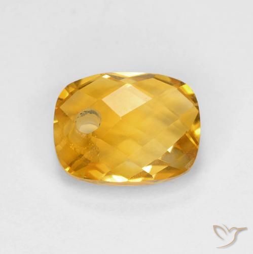 1.98ct 자연스러운 딥 골든 오렌지 황수정, 방석, VS