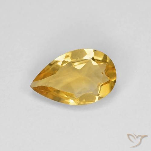 0.73ct 자연스러운 딥 골드 황수정, 배 모양, VVS-VS
