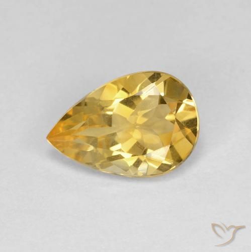 1.64ct 자연스러운 미디엄 골든 황수정, 배 모양, VVS