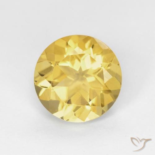 1.95ct 자연스러운 허니 옐로우 황수정, 둥근, VVS