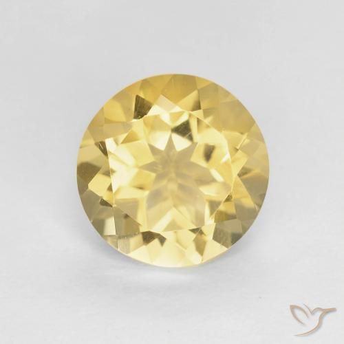 1.77ct 자연스러운 미디엄 옐로우 황수정, 둥근, VVS