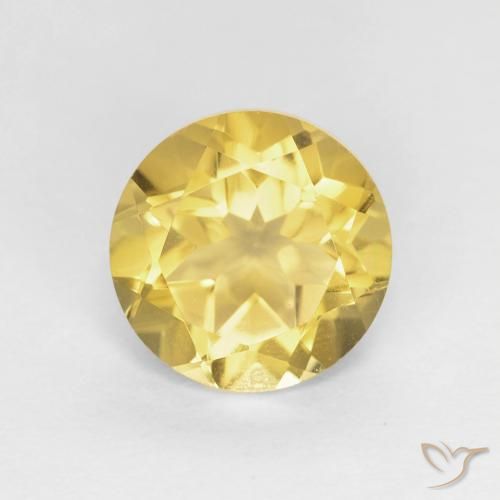 1.86ct 자연스러운 딥 옐로우 황수정, 둥근, VVS