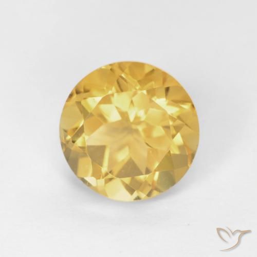 1.73ct 자연스러운 골든 오렌지 황수정, 둥근, VVS