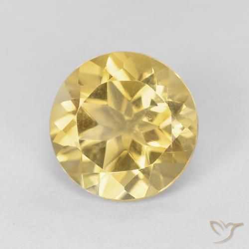 1.86ct 자연스러운 미디엄 골드 황수정, 둥근, VVS