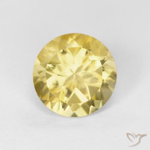 1.78ct 자연스러운 황색을 띠는 금 황수정, 둥근, VVS