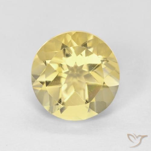 1.83ct 자연스러운 흙빛 노란색 황수정, 둥근, VVS