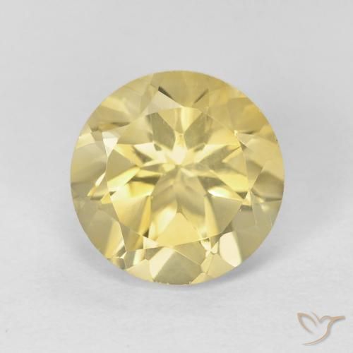 1.95ct 자연스러운 매우 밝은 디종 옐로우 황수정, 둥근, VVS