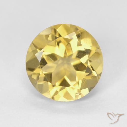 1.94ct 자연스러운 흙빛 노란색 황수정, 둥근, VVS