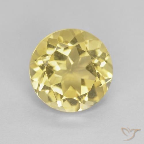 1.99ct 자연스러운 황색을 띠는 금 황수정, 둥근, VVS