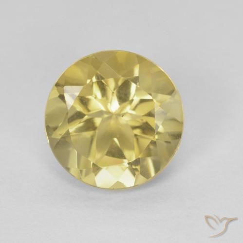 1.79ct 자연스러운 골든 옐로우 황수정, 둥근, VVS