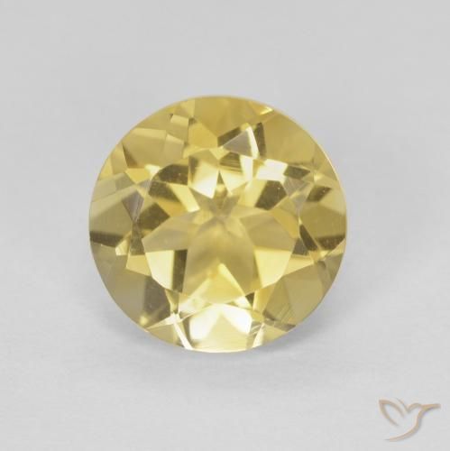 1.87ct 자연스러운 매우 밝은 황금빛 갈색 황수정, 둥근, VVS