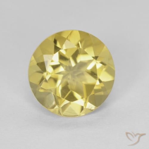 1.86ct 자연스러운 골든 옐로우 황수정, 둥근, VVS