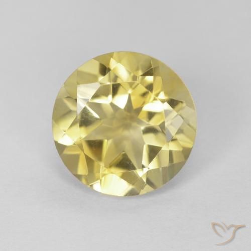 1.75ct 자연스러운 황색을 띠는 금 황수정, 둥근, VVS