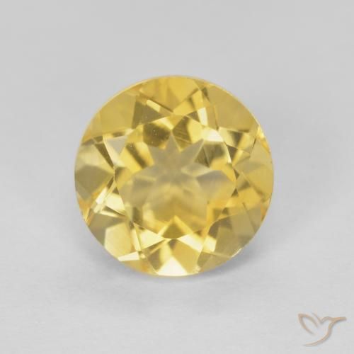 1.97ct 자연스러운 라이트 골드 황수정, 둥근, VVS