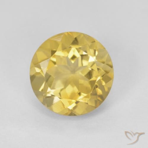 1.89ct 자연스러운 머스타드 옐로우 황수정, 둥근, VVS