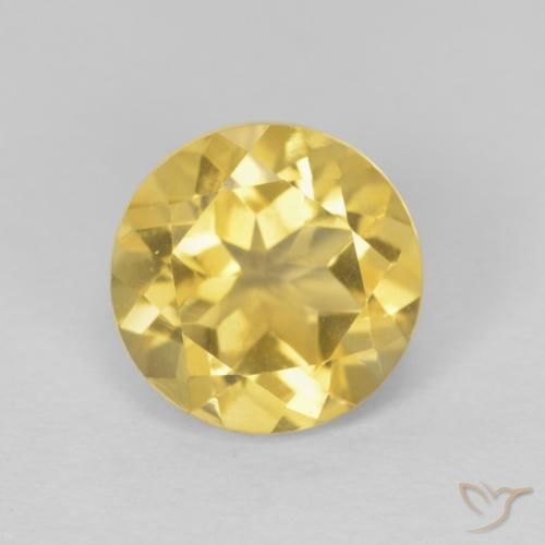 2.00ct 자연스러운 연노랑 황수정, 둥근, VVS