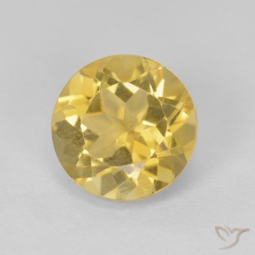 1.96ct 자연스러운 황색을 띠는 금 황수정, 둥근, VVS