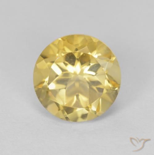 1.96ct 자연스러운 매우 밝은 황금빛 갈색 황수정, 둥근, VVS