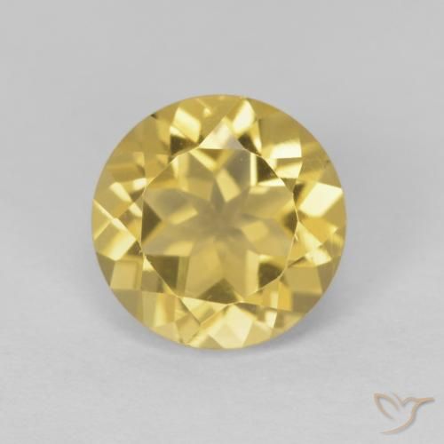 1.97ct 자연스러운 디종 옐로우 황수정, 둥근, VVS