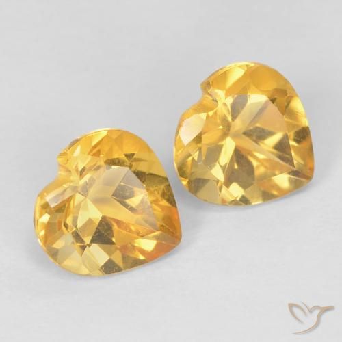 1.46캐럿 천연 Medium Dark-Golden 황수정 보석, 마음, VVS