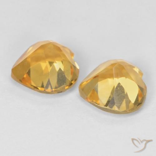 1.46캐럿 천연 Medium Dark-Golden 황수정 보석, 마음, VVS