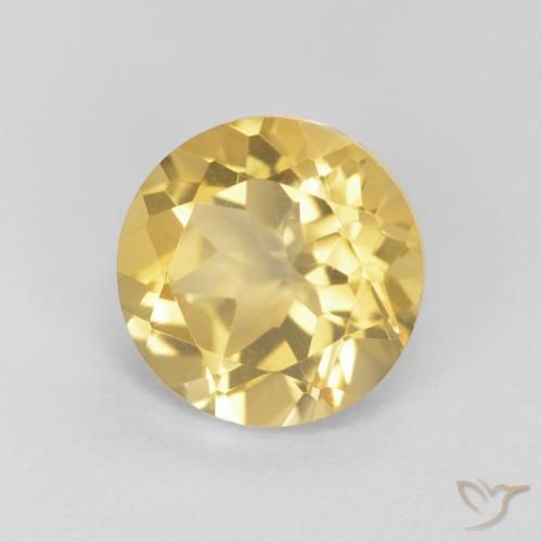 1.98ct 자연스러운 라이트 골든 옐로우 황수정, 둥근, VVS