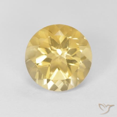 1.86ct 자연스러운 라이트 골드 황수정, 둥근, VVS