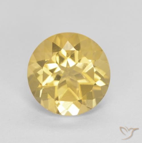 1.99ct 자연스러운 라이트 골드 황수정, 둥근, VVS