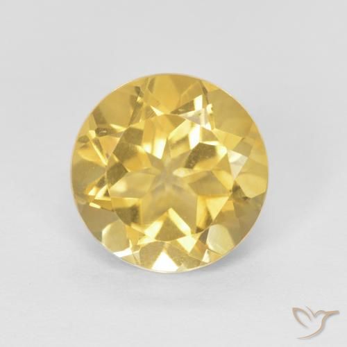 1.98ct 자연스러운 라이트 골든 옐로우 황수정, 둥근, VVS