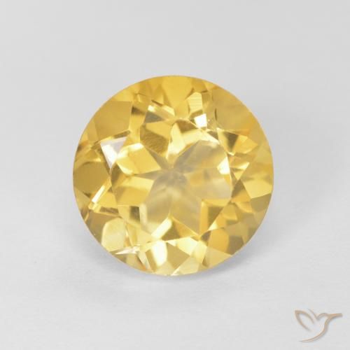 1.96ct 자연스러운 라이트 골드 황수정, 둥근, VVS