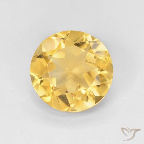 1.73ct 자연스러운 미디엄 골드 황수정, 둥근, VVS-VS