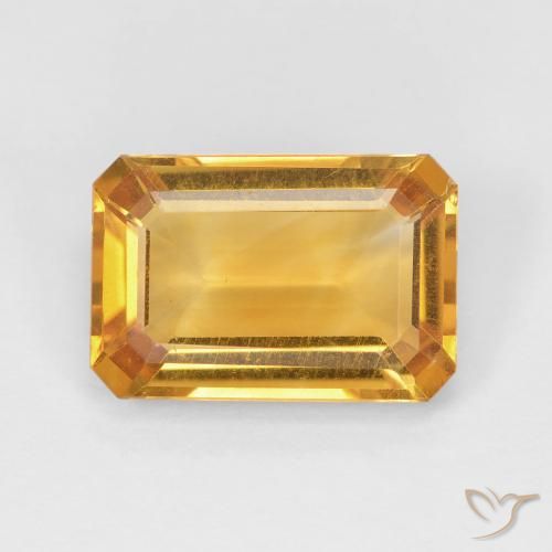 3.51ct 자연스러운 다크 오렌지-골드 황수정, 에메랄드 컷, VVS-VS