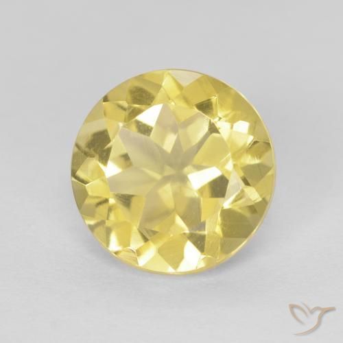 1.82ct 자연스러운 라이트 골든 옐로우 황수정, 둥근, VVS
