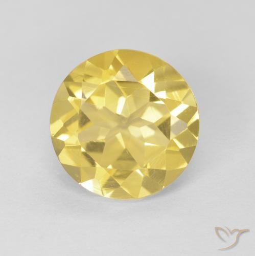 1.69ct 자연스러운 미디엄 옐로우 황수정, 둥근, VVS