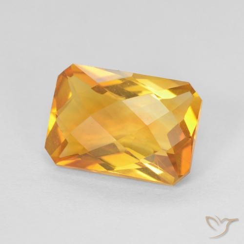 2.52ct 자연스러운 오렌지-골드 황수정, 에메랄드 컷, VVS