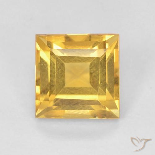 1.06ct 자연스러운 브라이트 골드 황수정, 정사각형, VS