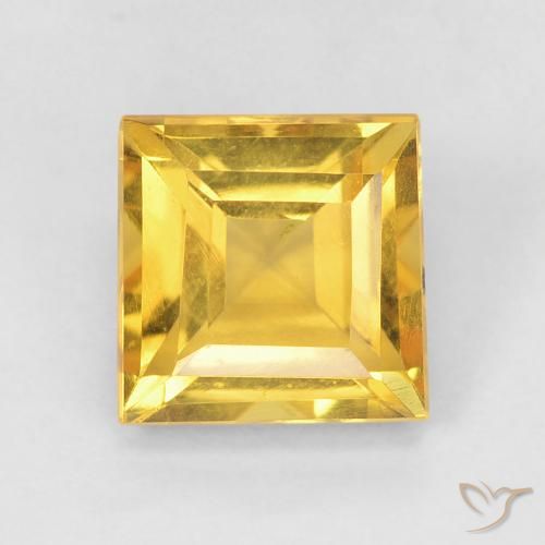 1.22ct 자연스러운 골든 황수정, 정사각형, VVS-VS