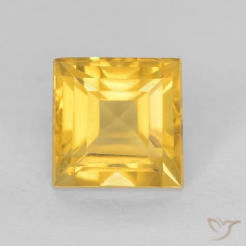 1.24ct 자연스러운 미디엄 골드 황수정, 정사각형, VS