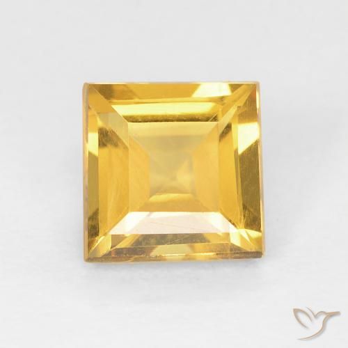 1.00ct 자연스러운 브라이트 골드 황수정, 정사각형, VVS-VS