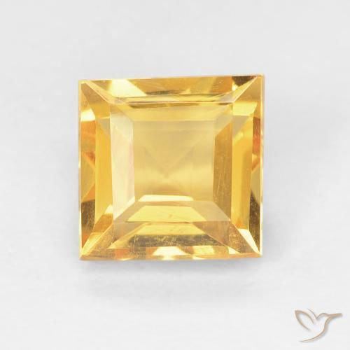 1.16ct 자연스러운 미디엄 골드 황수정, 정사각형, VVS