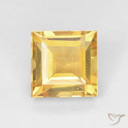 1.07ct 자연스러운 미디엄 골드 황수정, 정사각형, VVS