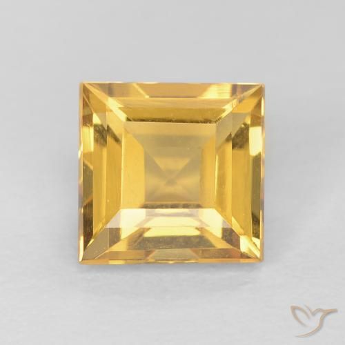 1.13ct 자연스러운 브라이트 골드 황수정, 정사각형, VVS