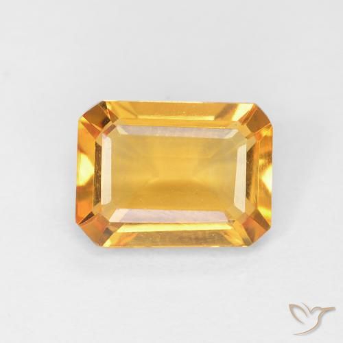 1.27ct 자연스러운 오렌지-골드 황수정, 에메랄드 컷, VVS