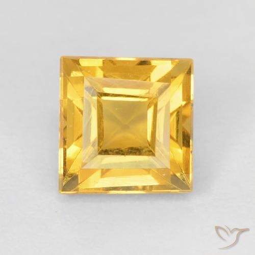 1.13ct 자연스러운 브라이트 골드 황수정, 정사각형, VVS