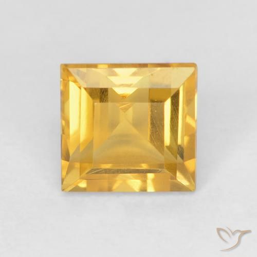 1.10ct 자연스러운 브라이트 골드 황수정, 정사각형, VVS