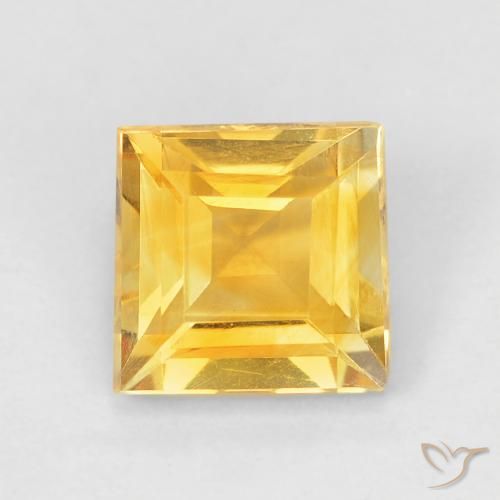 1.05ct 자연스러운 미디엄 골드 황수정, 정사각형, VVS