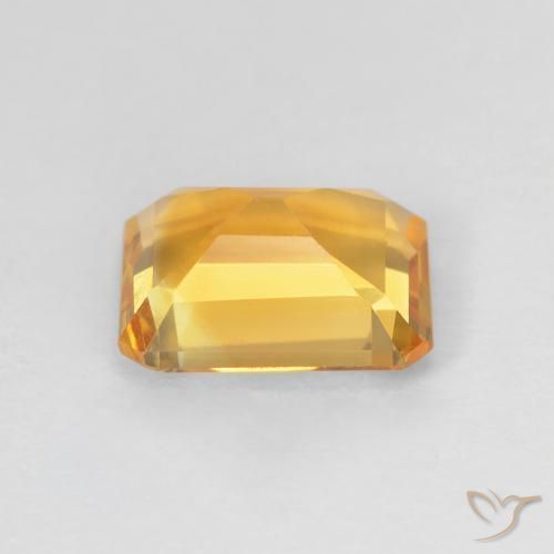 1.36캐럿 천연 Medium Light-Golden 황수정, 옥타곤 / 에메랄드 컷, VVS