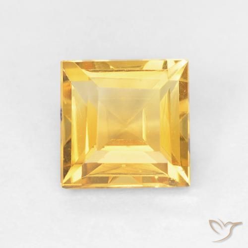 0.93ct 자연스러운 골든 오렌지 황수정, 정사각형, VVS-VS